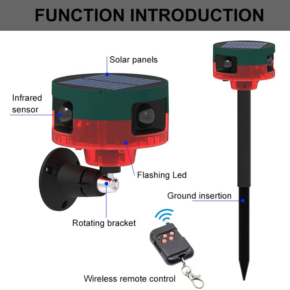 360 Degree Solar Repeller For Pigeon Bird Wild Boar Rabbit