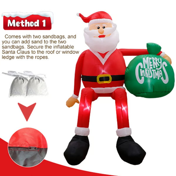 Giant 8FT LED Climbing Santa Inflatable