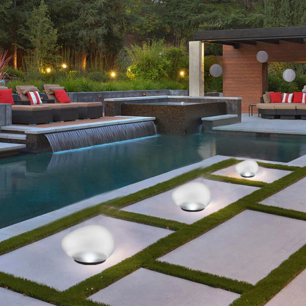 Solar Pebble ABS Sandblasted LED Outdoor Landscape Glass
