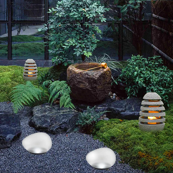 Solar Pebble ABS Sandblasted LED Outdoor Landscape Glass