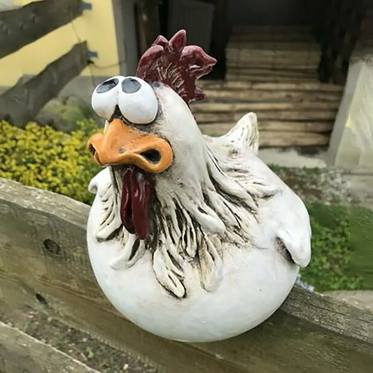 Funny Chicken Fence Decor